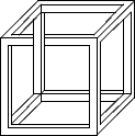 \begin{picture}(18,18)
% vorne unten
\put(0,0){\line(1,0){13}}
\put(1,1){\line(1...
...){4}}
\put(5.5,4.5){\line(1,0){6.5}}
\put(13.5,4.5){\line(1,0){2}}
\end{picture}