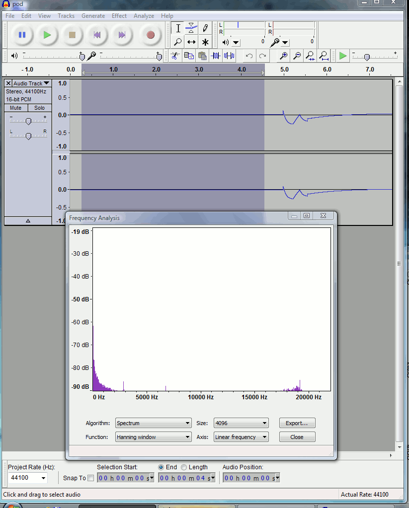 Spectrum Analysis of depowered PocketPOD